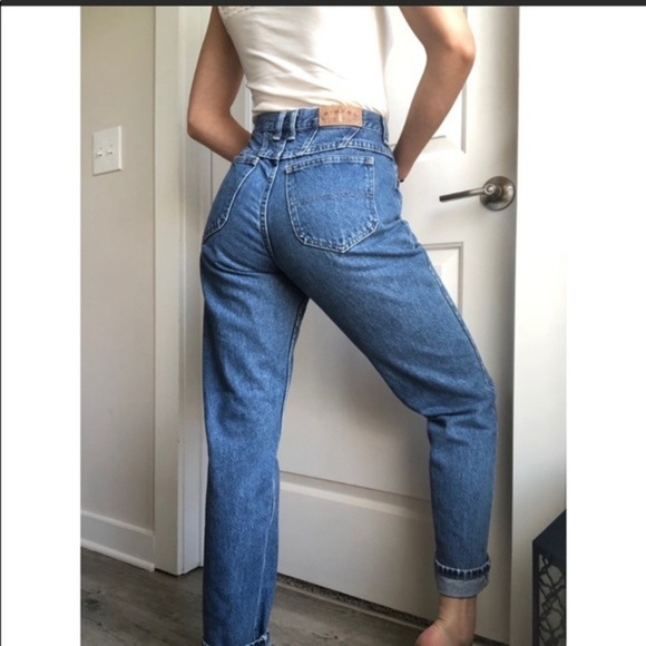 Vintage Lee High Waist Tapered Stone Wash 100% Cotton 10 Petite - Picture 13 of 14